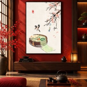 Tableau Branche de Cerisier Japonais & Oiseau