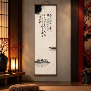Tableau Ecriture Japonaise - Katakanas sur Fond Blanc