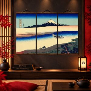 Tableau Japonais Mer et Montagne - Bushū Tamagawa