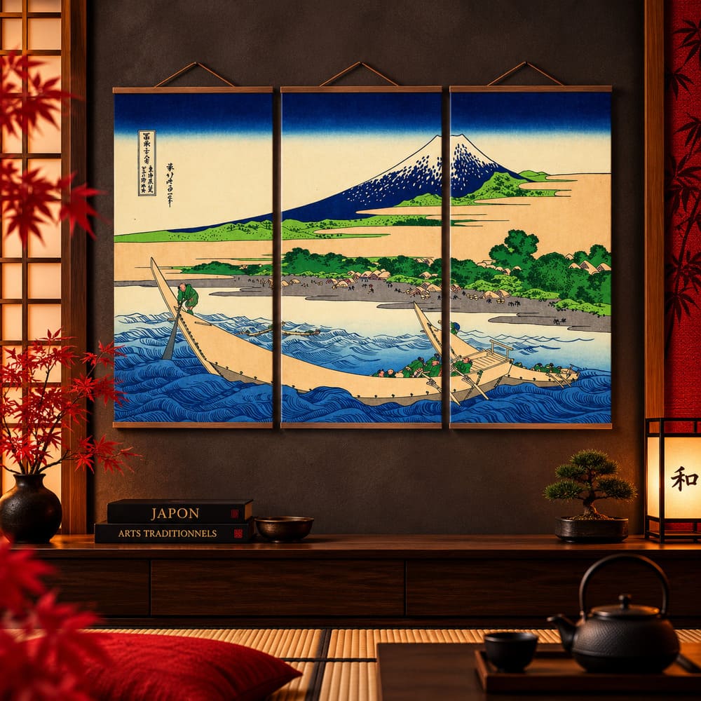 Tableau Japonais Mont Fuji - Tōkaidō Ejiri