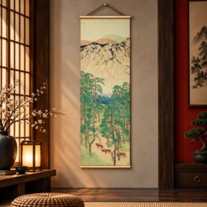 Tableau Japonais Vintage - Foret et Montagne