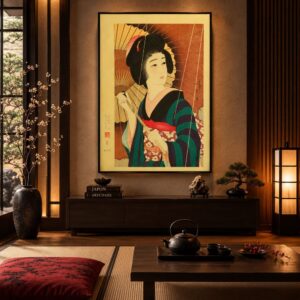 Tableau Japonais Vintage - Geisha & Ombrelle
