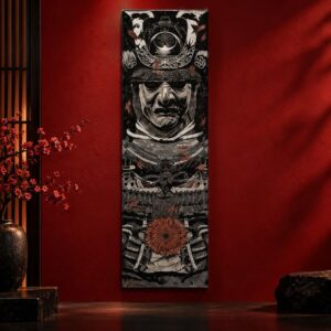 Tableau Japonais Vintage - Samouraï en Armure et Kabuto