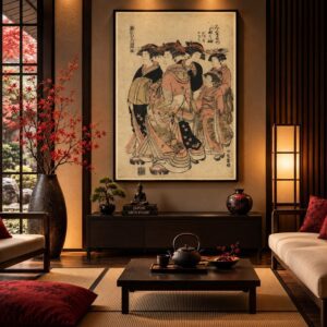 Tableau Traditionnel Ancestral - Femmes Japonaises