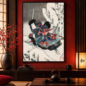 Tableau Japonais Original - Combattant Ancestral