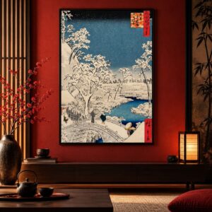 Tableau Japonais Rétro XXL - Paysage Enneigé