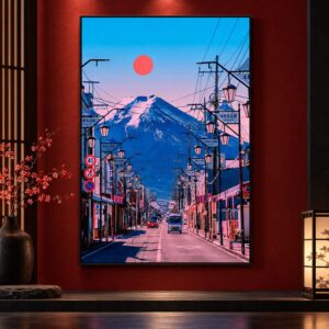 Tableau Avenue avec Vue sur le Mont Fuji