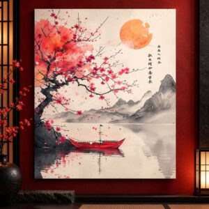 Toile Barque Japonaise