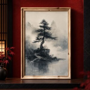 Toile Bonzaï Encre Japonaise